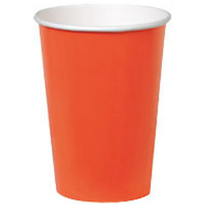 vaso de papel naranja DeFiestaEnCasa