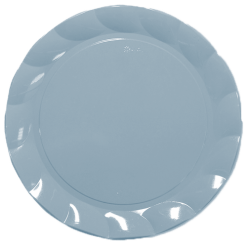 bajo plato plástico celeste