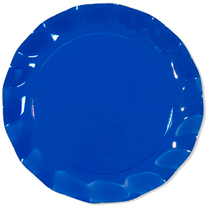 Bandeja o bajo plato satinado azul cobalto - DeFiestaEnCasa