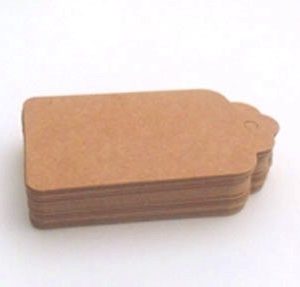 Etiquetas cartón marrón con lazo