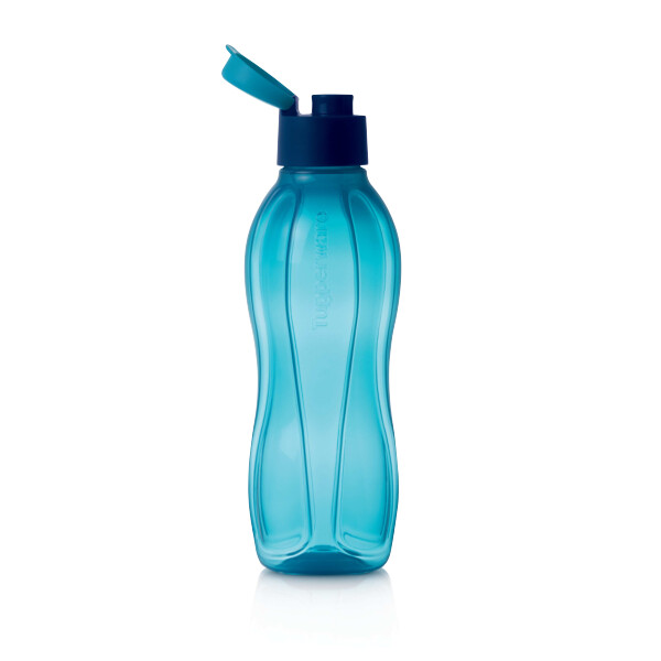 Botella eco tupperware azul -DeFiestaEnCasa